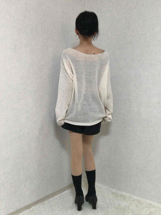 Daily Warm Tone Loose Fit Round Drop Shoulder Knit