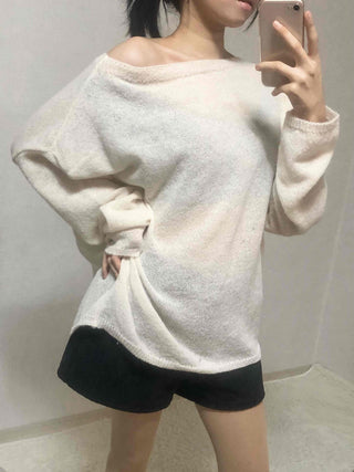 Daily Warm Tone Loose Fit Round Drop Shoulder Knit