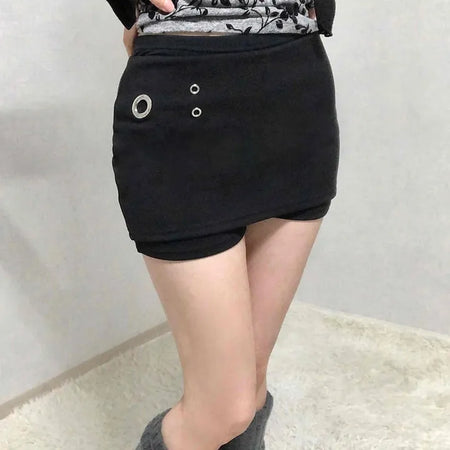 Gromit Point Asymmetrical Wrap Mini Skirt