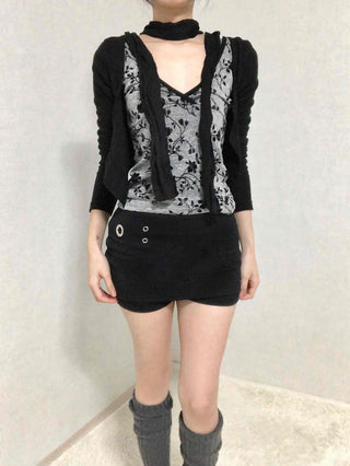 Gromit Point Asymmetrical Wrap Mini Skirt