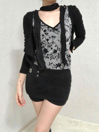 Gromit Point Asymmetrical Wrap Mini Skirt