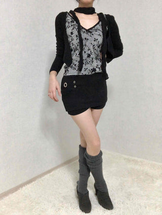 Gromit Point Asymmetrical Wrap Mini Skirt