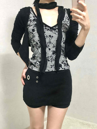 Gromit Point Asymmetrical Wrap Mini Skirt