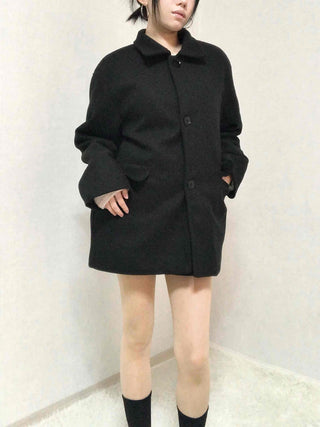 Basic Collar A-Line Boxy Fit Single Coat