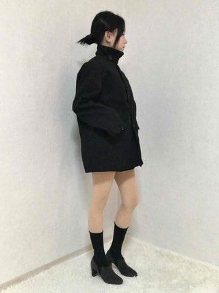 Basic Collar A-Line Boxy Fit Single Coat