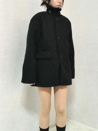 Basic Collar A-Line Boxy Fit Single Coat