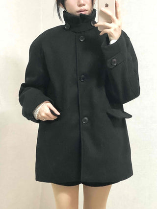 Basic Collar A-Line Boxy Fit Single Coat