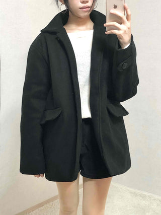Basic Collar A-Line Boxy Fit Single Coat