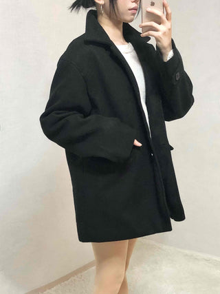 Basic Collar A-Line Boxy Fit Single Coat