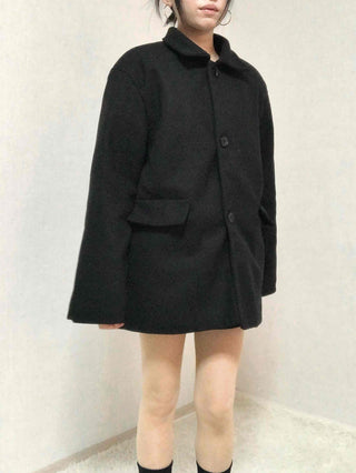 Basic Collar A-Line Boxy Fit Single Coat
