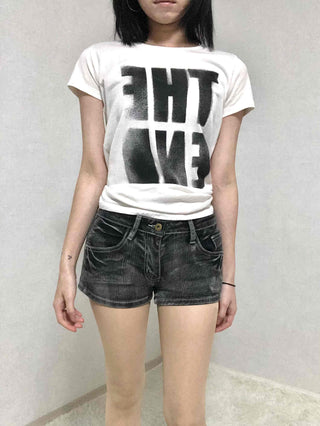 Premium Denim-on-Denim Stitch Belt Loop Micro Denim Shorts