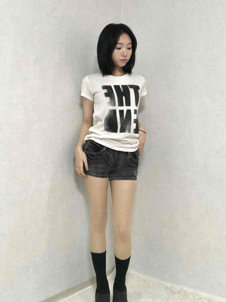 Premium Denim-on-Denim Stitch Belt Loop Micro Denim Shorts