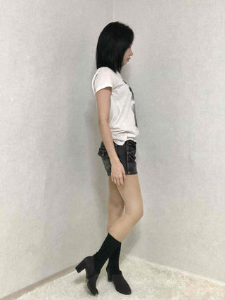 Premium Denim-on-Denim Stitch Belt Loop Micro Denim Shorts