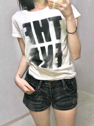 Premium Denim-on-Denim Stitch Belt Loop Micro Denim Shorts