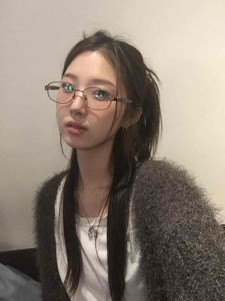 Glam Fluffy Muffler Sleeve Crop Cardigan