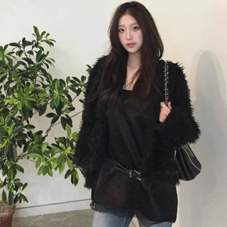 Luxury Fringe Shirred Loose Fit Long Cardigan