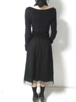 Soft Lambskin Shoulder Cut Mock Neck T-shirt