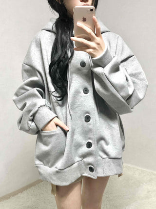 Soft Hooded Fleece Oversized Patch Zip-Up Jacket