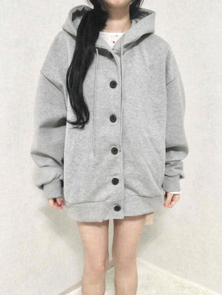 Soft Hooded Fleece Oversized Patch Zip-Up Jacket