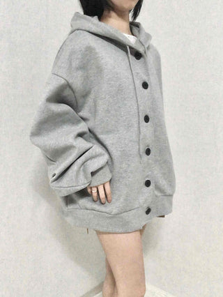 Soft Hooded Fleece Oversized Patch Zip-Up Jacket