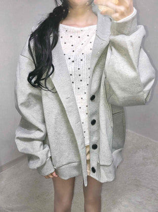 Soft Hooded Fleece Oversized Patch Zip-Up Jacket