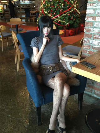 Ribbed Mock Turtleneck Short Sleeve Knit Mini Dress