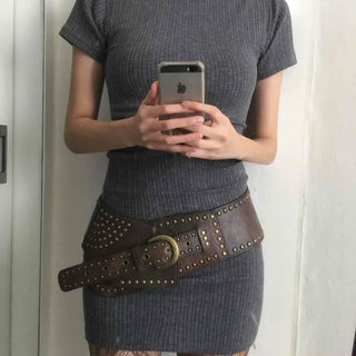 Ribbed Mock Turtleneck Short Sleeve Knit Mini Dress