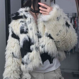 Luxury Bold Eco Fur Crop Jacket