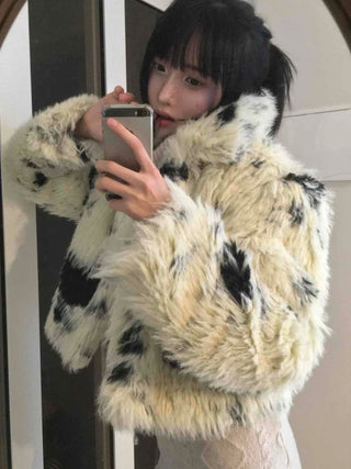 Luxury Bold Eco Fur Crop Jacket
