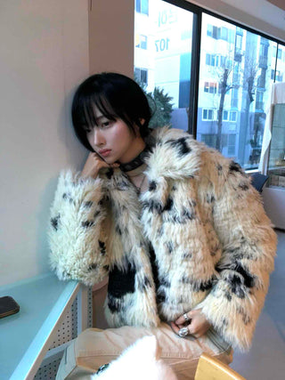 Luxury Bold Eco Fur Crop Jacket