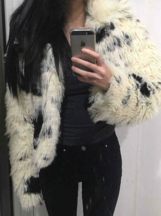 Luxury Bold Eco Fur Crop Jacket