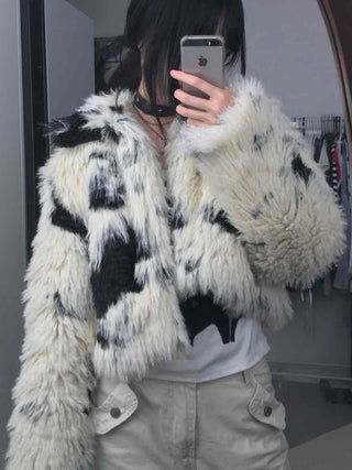 Luxury Bold Eco Fur Crop Jacket