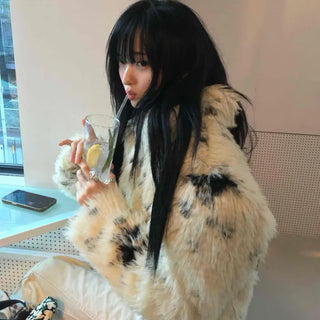 Luxury Bold Eco Fur Crop Jacket