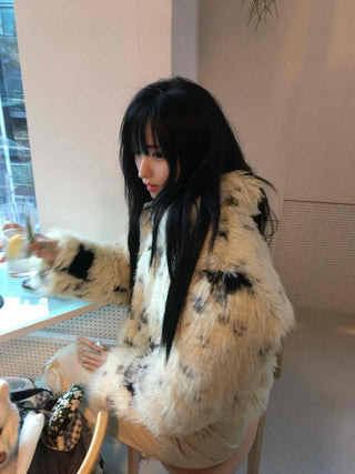 Luxury Bold Eco Fur Crop Jacket