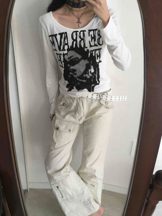 Street Stitch Cut Semi Bootcut Pants