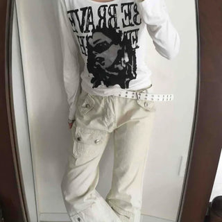 Street Stitch Cut Semi Bootcut Pants