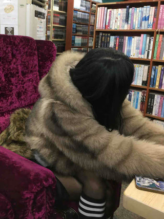Rabbit Oversized Hooded Fur Jacket
