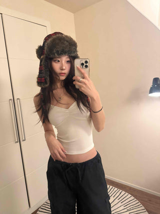 Strap Silhouette Sweetheart Neck Crop Sleeveless