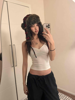 Strap Silhouette Sweetheart Neck Crop Sleeveless