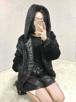 Faux leather shirred balloon fit shorts