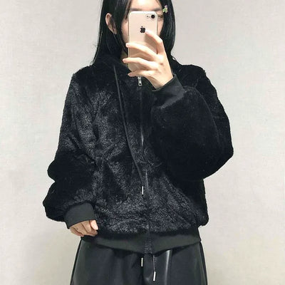 Fleece Fur Oversized Half Zip