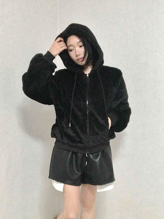 Fleece Fur Oversized Half Zip
