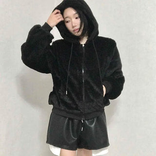Fleece Fur Oversized Half Zip