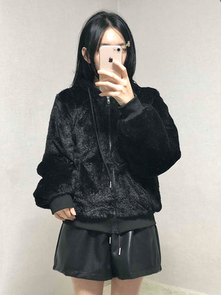 Fleece Fur Oversized Half Zip