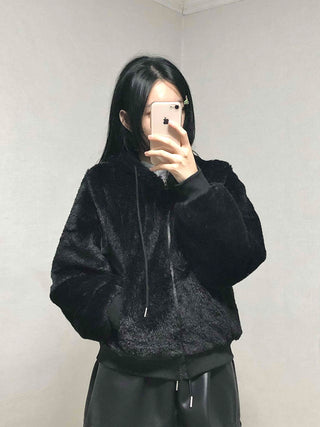 Fleece Fur Oversized Half Zip