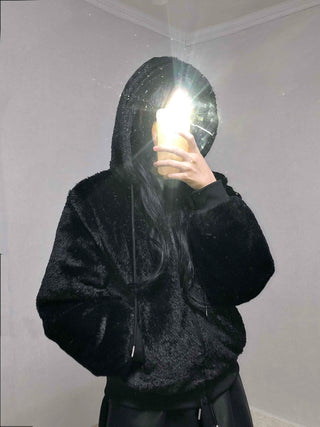 Fleece Fur Oversized Half Zip