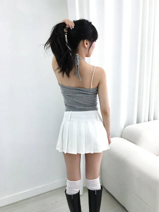 Dried Layered Ribbed Halter Neck