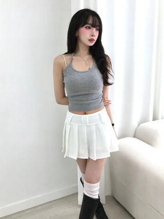 Dried Layered Ribbed Halter Neck