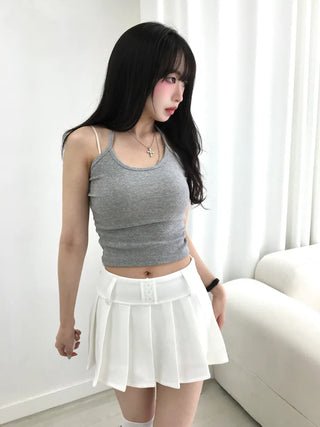 Dried Layered Ribbed Halter Neck