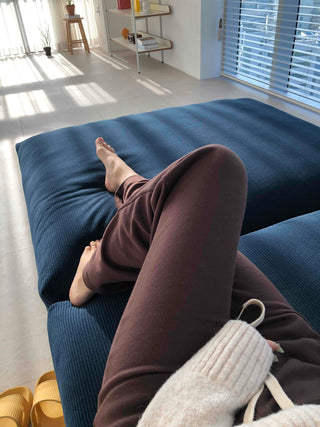 Brown Loose Fit Double-Pleat Straight Slacks
